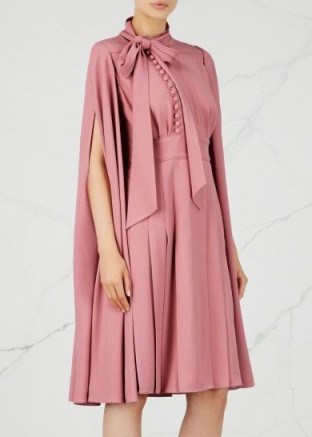 VALENTINO Rose cape-effect dress - flipped
