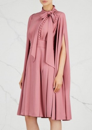 VALENTINO Rose cape-effect dress