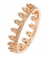 ANNOUSHKA Rose Gold Brown Diamond Crown Ring