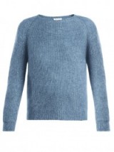 MASSCOB Round-neck raglan-sleeve mohair-blend sweater ~ light-blue sweaters ~ knitwear