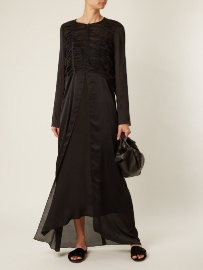 THE ROW Sabrina ruched silk-georgette shirtdress - flipped