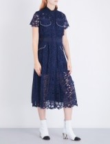 SACAI Floral-lace classic midi dress