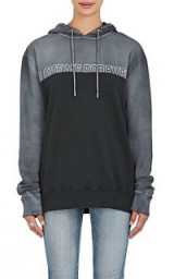 SAINT LAURENT “Love Me Forever” Cotton Hoodie | grey and black hoodies | hooded tops