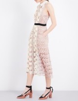 SELF-PORTRAIT 3D floral guipure-lace midi dress