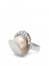MIU MIU Shell faux-pearl embellished ring ~ statement jewellery