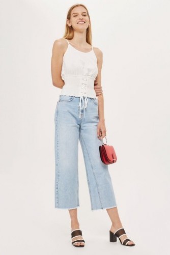 Topshop Shirred Corset Camisole Top - flipped