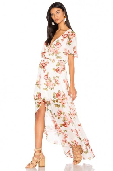 Show Me Your Mumu MARIANNE WRAP DRESS | plunge front floral print maxi dresses - flipped