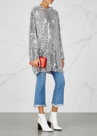 MSGM Silver sequin-embellished top - flipped