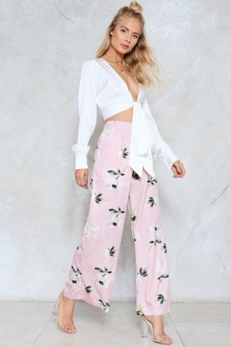Nasty Gal Slow Motion Floral Pants - flipped