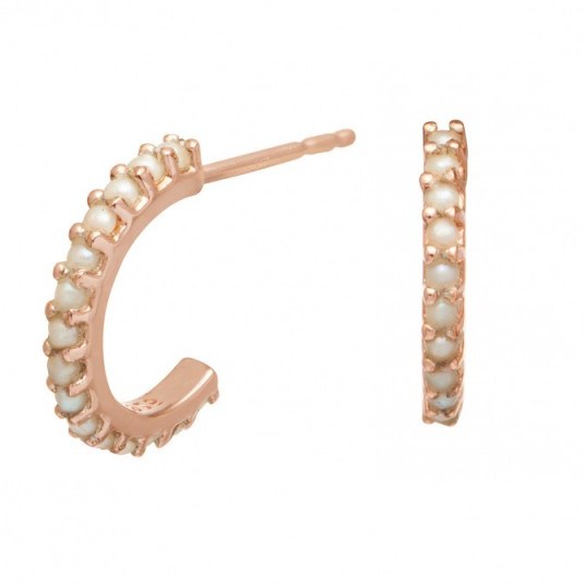 LOLA ROSE Small Hoop Earrings | pearl hoops | neat jewellery - flipped