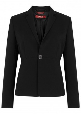 MAX MARA STUDIO Solista black blazer ~ smart tailored black jackets - flipped
