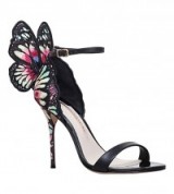 SOPHIA WEBSTER Chiara satin and leather heeled sandals – butterfly embellished high heels
