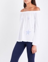 228 Star-print off-the-shoulder cotton-jersey top
