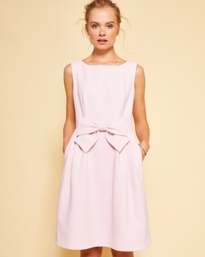 Ted Baker YVAINE Statement bow dress – pink party dresses - flipped
