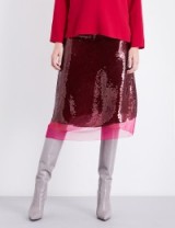 STELLA MCCARTNEY Margo sequinned silk skirt ~ hot pink sequined skirts
