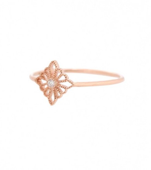 STONE PARIS Madame Bovary 18kt rose gold and diamond ring - flipped