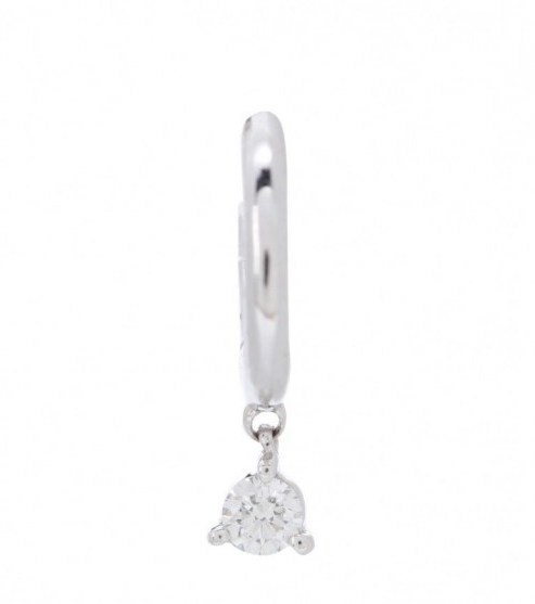 STONE PARIS Tiny Hoop Infinity 18kt white gold and diamond earring | single earrings - flipped