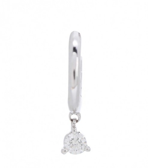 STONE PARIS Tiny Hoop Infinity 18kt white gold and diamond earring | single earrings