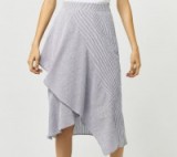 Warehouse STRIPE RUFFLE SKIRT / asymmetric hem skirts