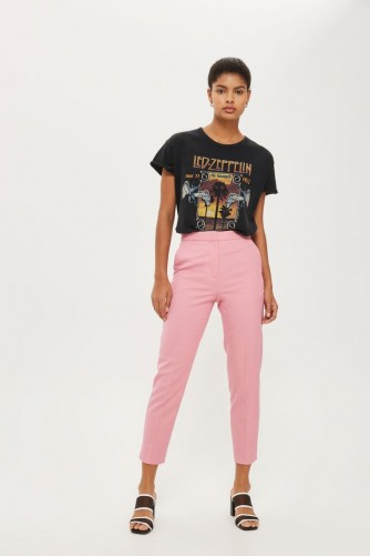 Topshop Suit Cigarette Trousers | pink tapered crop leg pants