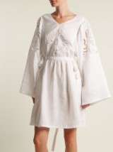 VITA KIN Sunflower mid-weight linen dress ~ white summer vacation dresses