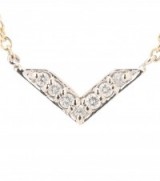 SYDNEY EVAN Chevron 14 kt yellow gold and diamond necklace – small neat necklaces