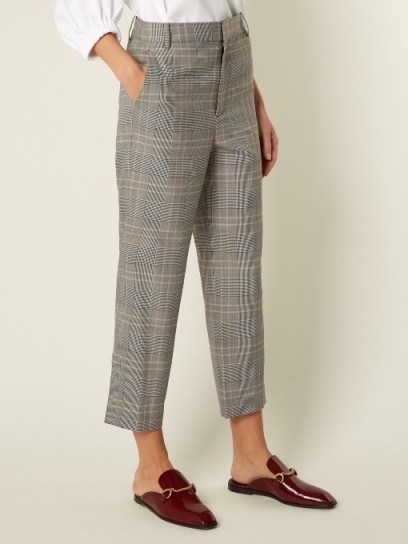 TIBI Taylor checked cropped trousers - flipped