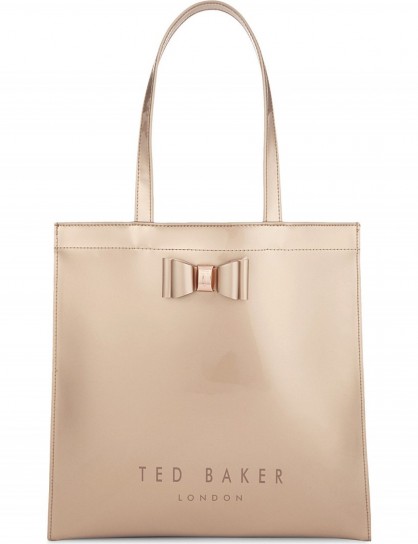 TED BAKER Logo tote ~ rose gold metallic bags