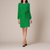 L.K. Bennett TEKA GREEN SILK PRINTED DRESS ~ classic style dresses