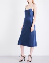 THEORY Telson silk-satin slip dress | blue cami dresses