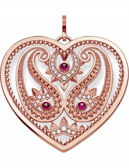 THOMAS SABO Oriental Heart 18ct rose gold plated sterling silver pendant