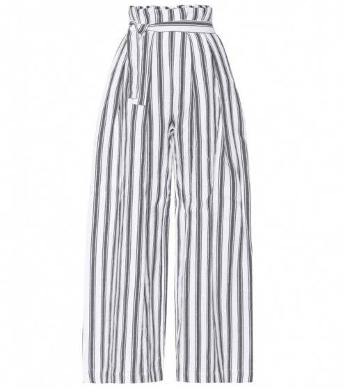 THREE GRACES LONDON Striped linen and cotton trousers | wide leg pants