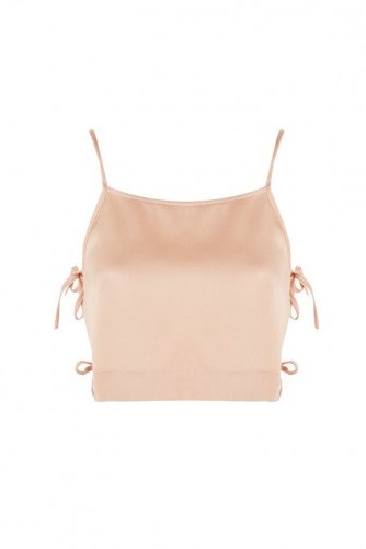 Topshop Tie Side Cropped Camisole Top | nude cami | strappy camisoles - flipped