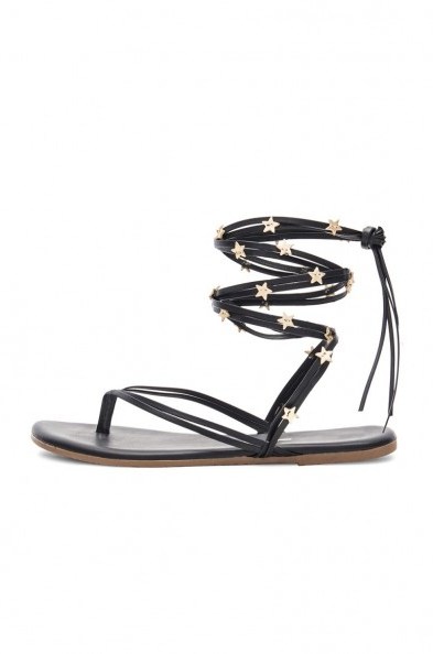 TKEES LILY WRAP SANDAL | star embellished strappy flats - flipped
