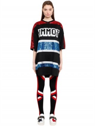 TOMMY HILFIGER COLLECTION TIGER SEQUINED OVERSIZED KNIT DRESS | designer knitted dresses | sequin knitwear - flipped