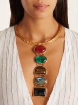 SYLVIA TOLEDANO Torque gold-plated necklace ~ coloured stone statement necklaces ~ standout pieces of jewellery