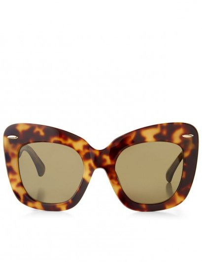 LINDA FARROW X ERDEM Tortoiseshell Oversized 24 C3 Cat Eye Sunglasses / chic eyewear - flipped