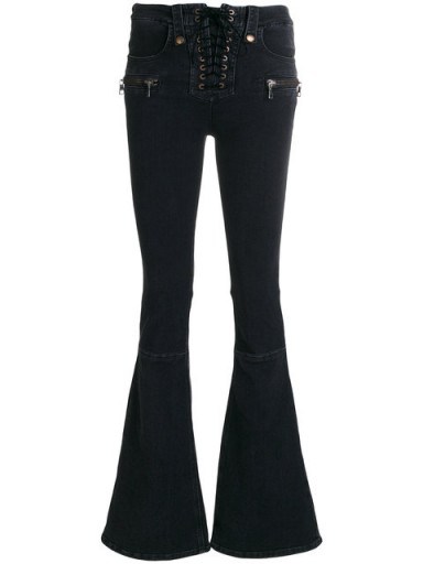 UNRAVEL PROJECT lace-up fastening flared jeans - flipped