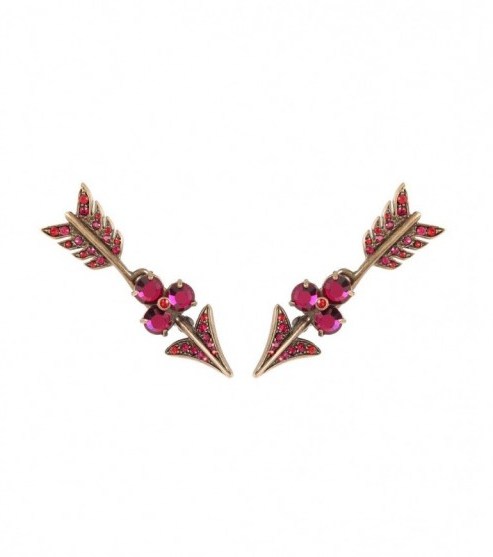VALENTINO Crystal-embellished arrow earrings - flipped