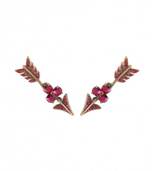 VALENTINO Crystal-embellished arrow earrings