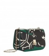 Valentino Garavani Medium Panther Motif Leather Shoulder Bag ~ emerald-green handbags