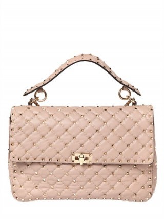 VALENTINO LARGE SPIKE QUILTED LEATHER BAG – luxe handbags - flipped