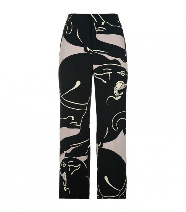 Valentino Wide-Leg Panther Trousers - flipped