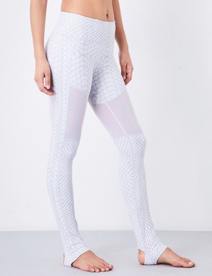 VARLEY Hillcrest stretch-jersey leggings | white snake print yoga pants | sportswear | sports fashion - flipped