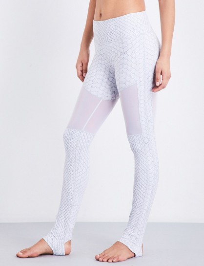 VARLEY Hillcrest stretch-jersey leggings | white snake print yoga pants | sportswear | sports fashion