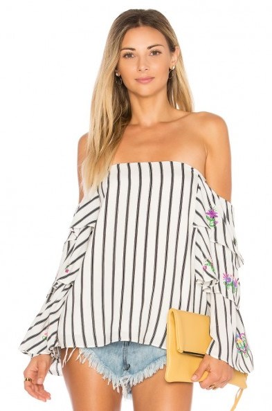 VAVA by Joy Han HADI TOP | striped off the shoulder tops - flipped