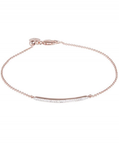 MONICA VINADER Vermeil Diamond Short Skinny Bar Bracelet - flipped