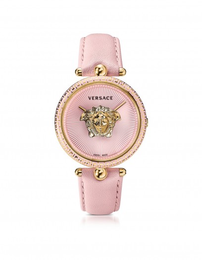 VERSACE Palazzo Empire Pink and PVD Plated Gold Women’s Watch w/3D Medusa