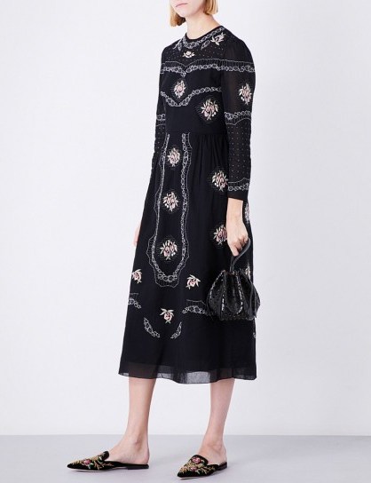VILSHENKO Floral-embroidered cotton dress - flipped