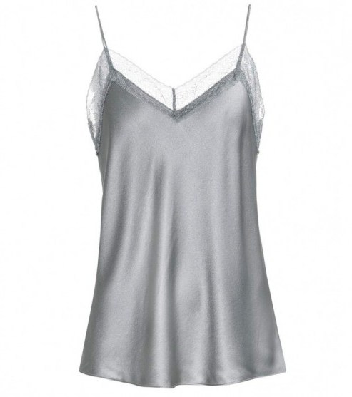 VINCE Silk satin lace-trimmed camisole | cami tops - flipped